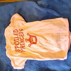 Pink "spoiled princess " shirt, Small animal